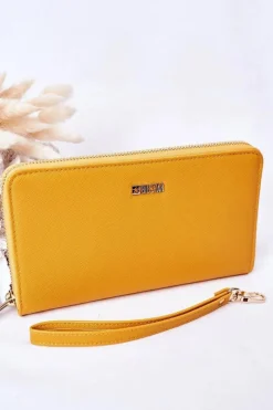 Discount Big Star Shoes Duży Skórzany Portfel Big Star HH674001 Żółty