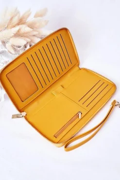 Discount Big Star Shoes Duży Skórzany Portfel Big Star HH674001 Żółty