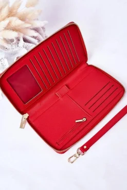 New Duży Skórzany Portfel Big Star HH674003 Czerwony Portfele