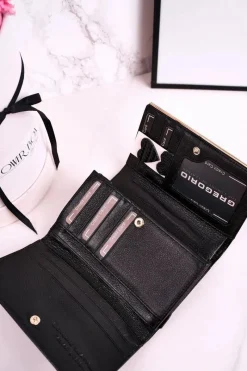 Online Boto Duży Skórzany Portfel Damski GREGORIO Lakierowany Czarny