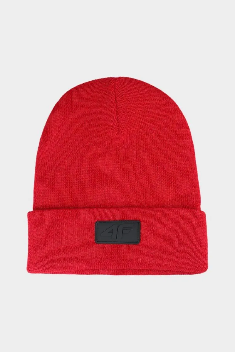 Okrycia Głowy>4F Dziecięca Czapka Zimowa JWAW24ACAPU446-61S Czerwona
