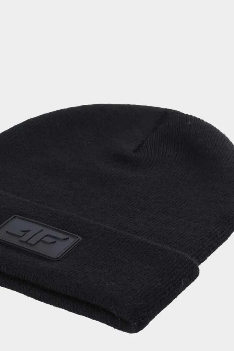 Okrycia Głowy>4F Dziecięca Czapka Zimowa JWAW24ACAPU446-21S Czarna