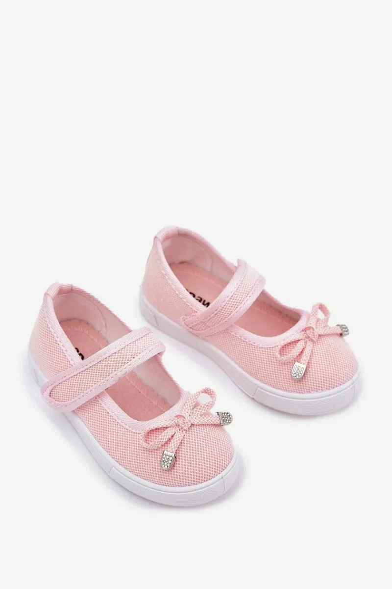 Best Boto Dziecięce Balerinki Z Kokardką Różowe Amirinas Różowy