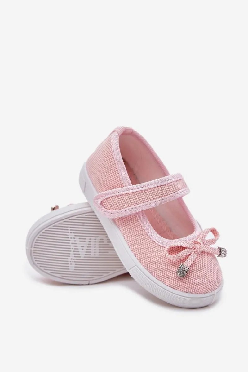 Best Boto Dziecięce Balerinki Z Kokardką Różowe Amirinas Różowy