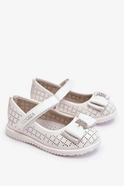 Sale Buty damskie Vinceza Dziecięce Balerinki Z Kokardą Na Rzep Białe Halle