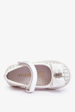 Sale Buty damskie Vinceza Dziecięce Balerinki Z Kokardą Na Rzep Białe Halle