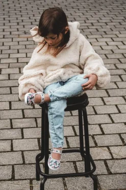 Clearance Boto Dziecięce Baleriny W Kwiatuszki Granatowo-Szare Noah