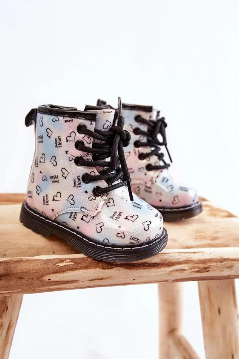 Dziewczęce>Boto Dziecięce Botki Brokatowe We Wzory Wielokolorowe Reggie