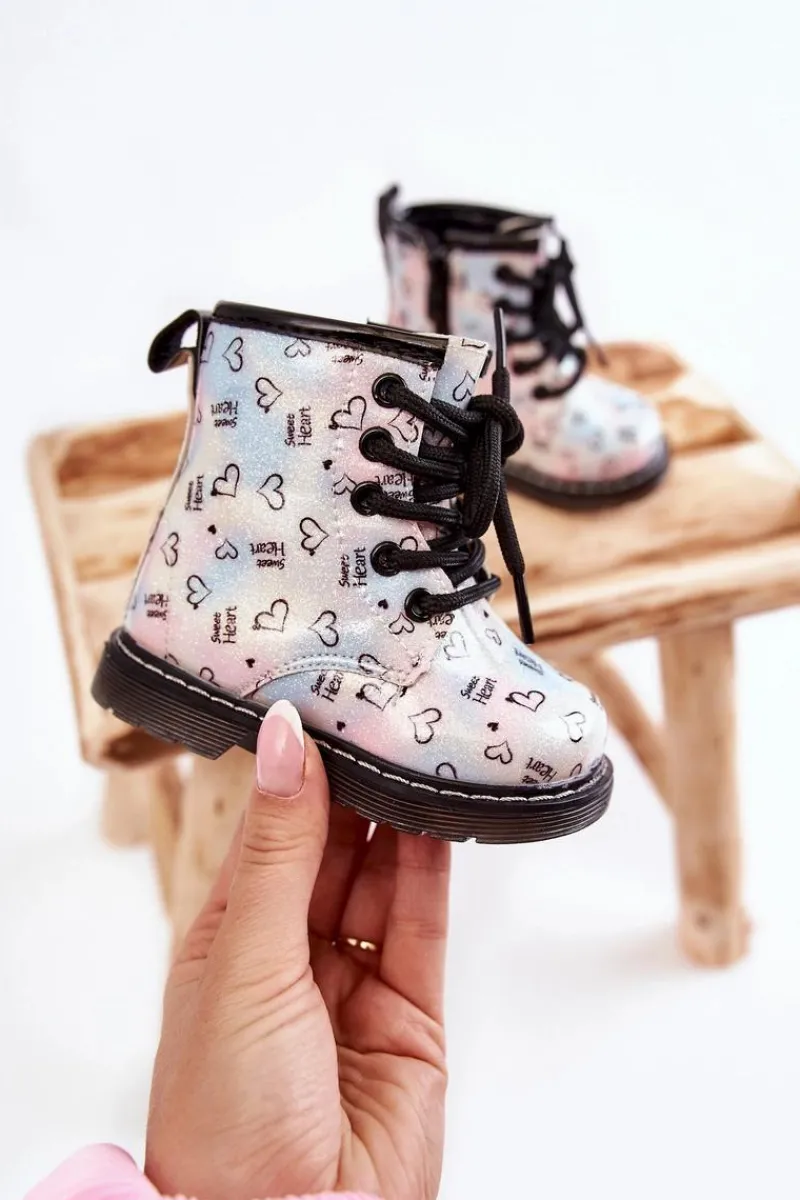 Dziewczęce>Boto Dziecięce Botki Brokatowe We Wzory Wielokolorowe Reggie