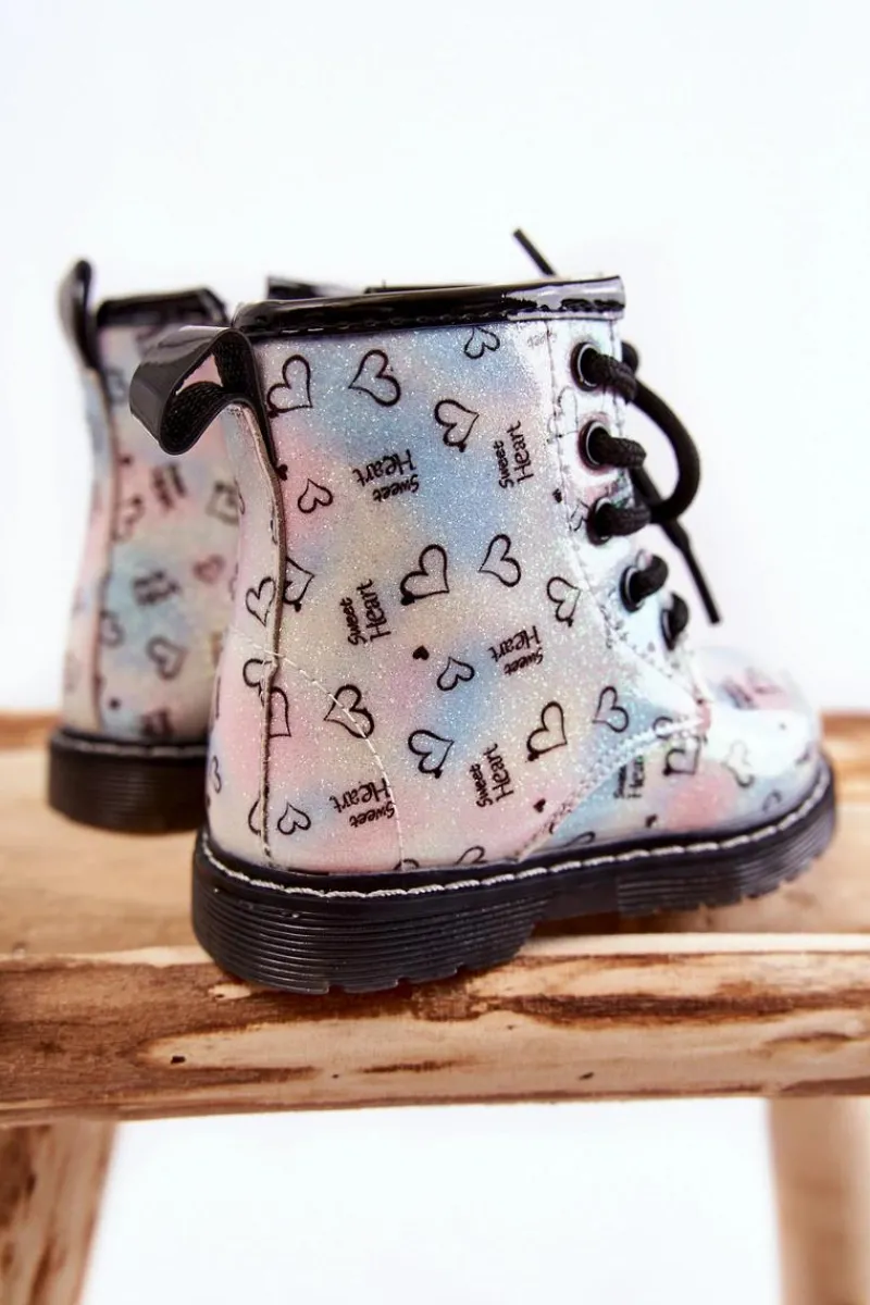 Dziewczęce>Boto Dziecięce Botki Brokatowe We Wzory Wielokolorowe Reggie