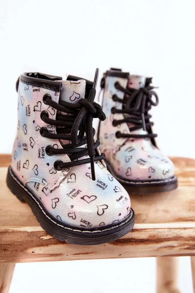 Dziewczęce>Boto Dziecięce Botki Brokatowe We Wzory Wielokolorowe Reggie