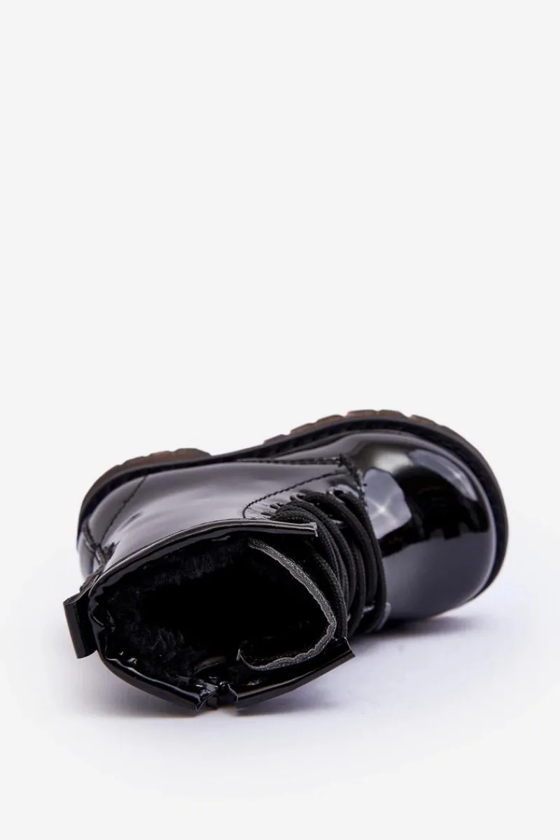 Online Boto Dziecięce Botki Lakierowane Z Suwakiem Czarne Tibbie Czarny