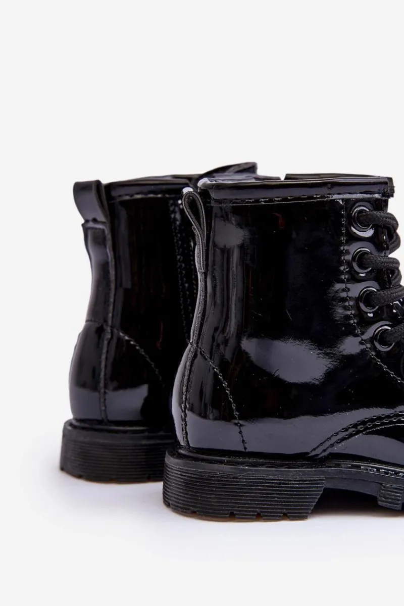 Online Boto Dziecięce Botki Lakierowane Z Suwakiem Czarne Tibbie Czarny