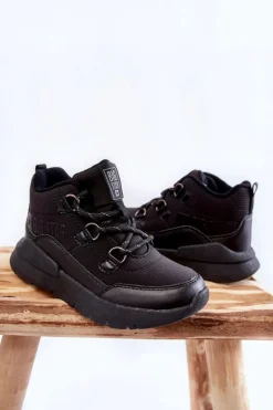 New Dziecięce Botki Memory Foam Big Star KK374119 Czarne Dzieci Chłopięce