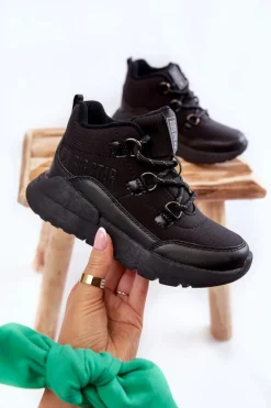 New Dziecięce Botki Memory Foam Big Star KK374119 Czarne Dzieci Chłopięce