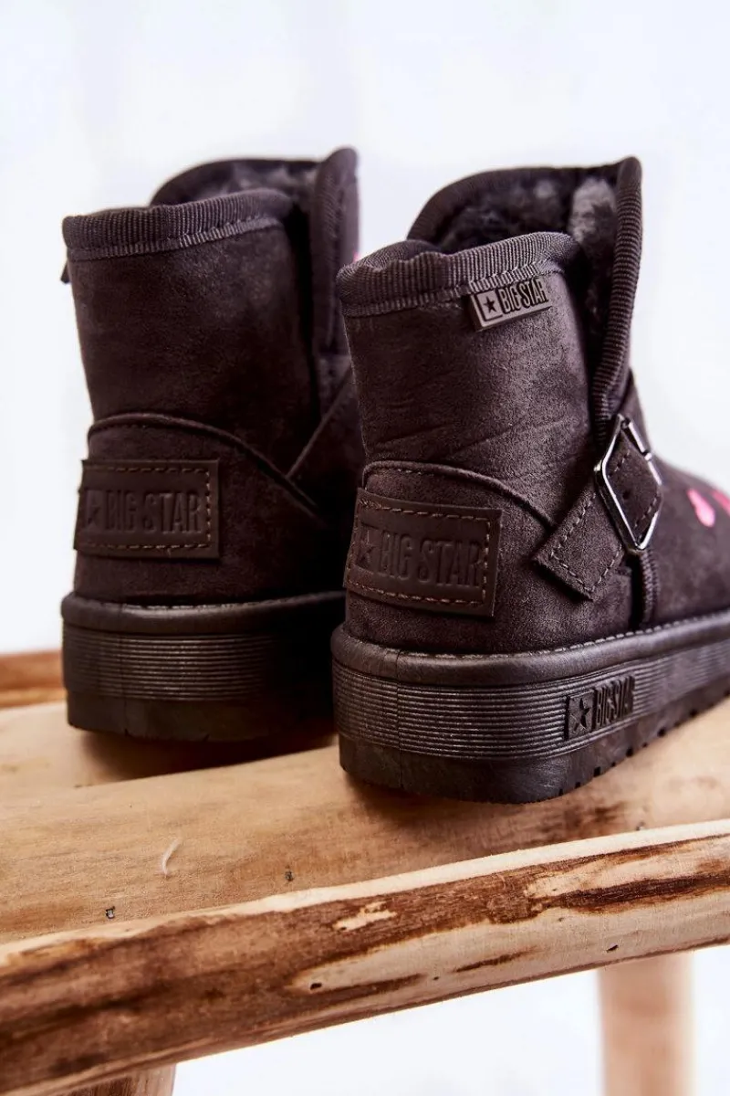 Discount Big Star Shoes Dziecięce Botki Śniegowce Big Star KK374244 Szare