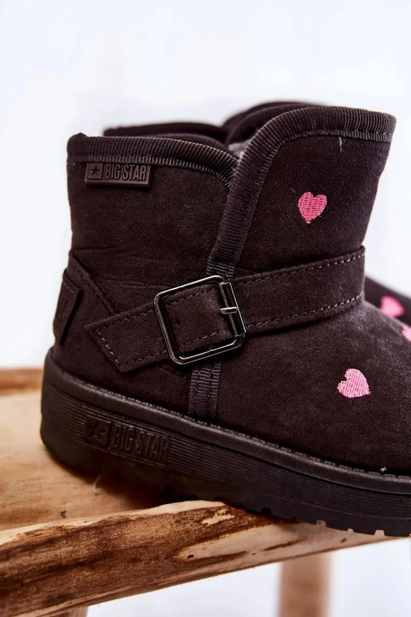 Discount Big Star Shoes Dziecięce Botki Śniegowce Big Star KK374244 Szare