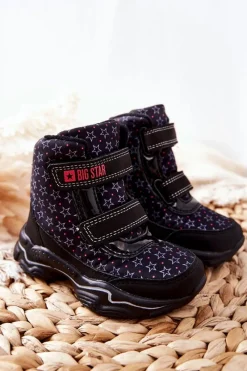 Clearance Big Star Shoes Dziecięce Botki Śniegowce Big Star II374091 Czarne