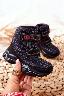 Clearance Big Star Shoes Dziecięce Botki Śniegowce Big Star II374091 Czarne