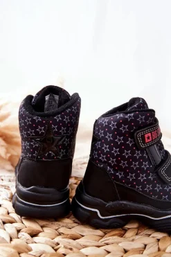 Clearance Big Star Shoes Dziecięce Botki Śniegowce Big Star II374091 Czarne