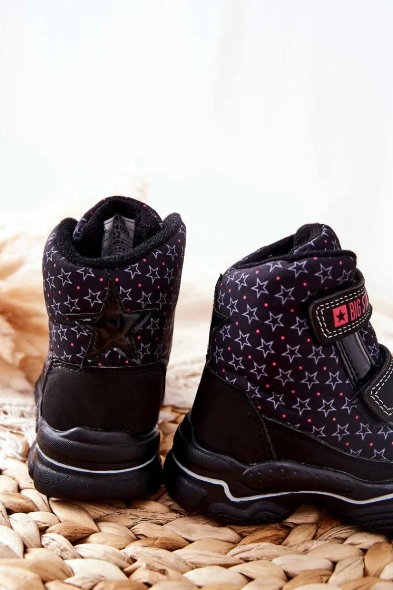 Clearance Big Star Shoes Dziecięce Botki Śniegowce Big Star II374091 Czarne