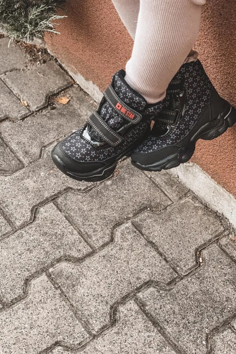 Clearance Big Star Shoes Dziecięce Botki Śniegowce Big Star II374091 Czarne