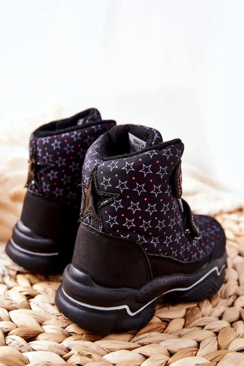 Clearance Big Star Shoes Dziecięce Botki Śniegowce Big Star II374091 Czarne