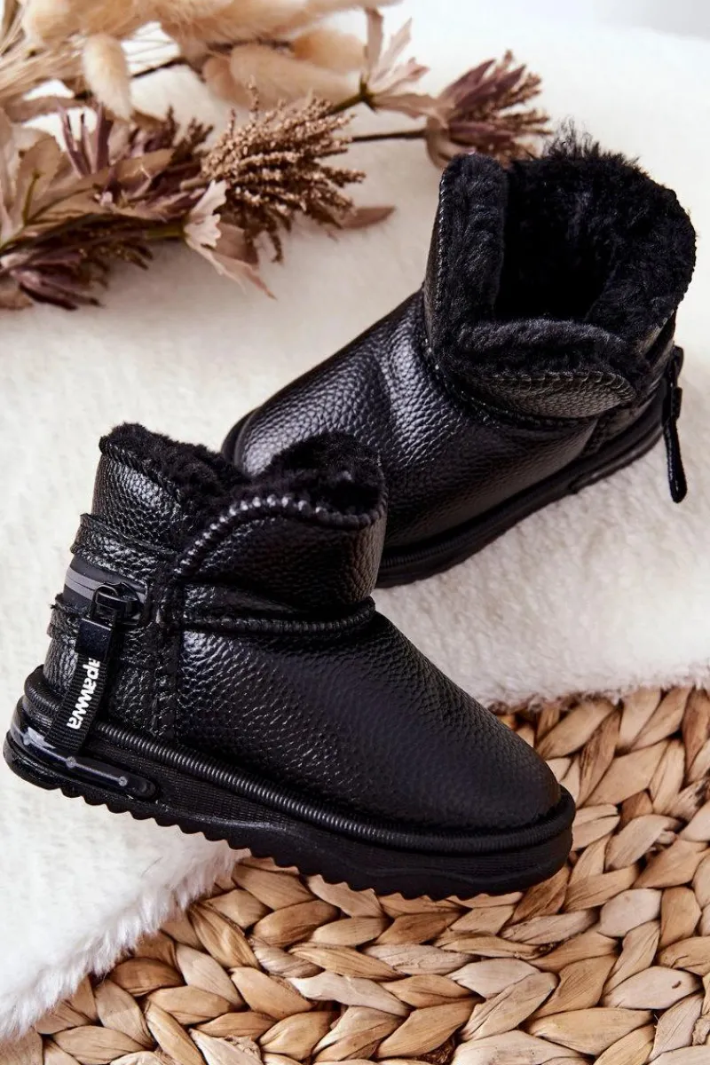 Sale Dziecięce Botki Śniegowce Czarne Frosty Dzieci Dziewczęce|Chłopięce