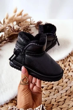 Sale Dziecięce Botki Śniegowce Czarne Frosty Dzieci Dziewczęce|Chłopięce