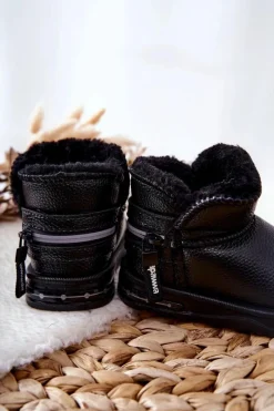 Sale Dziecięce Botki Śniegowce Czarne Frosty Dzieci Dziewczęce|Chłopięce