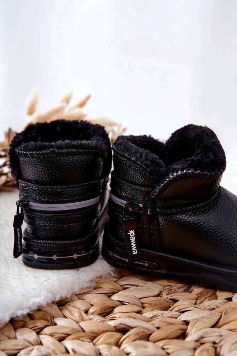 Sale Dziecięce Botki Śniegowce Czarne Frosty Dzieci Dziewczęce|Chłopięce