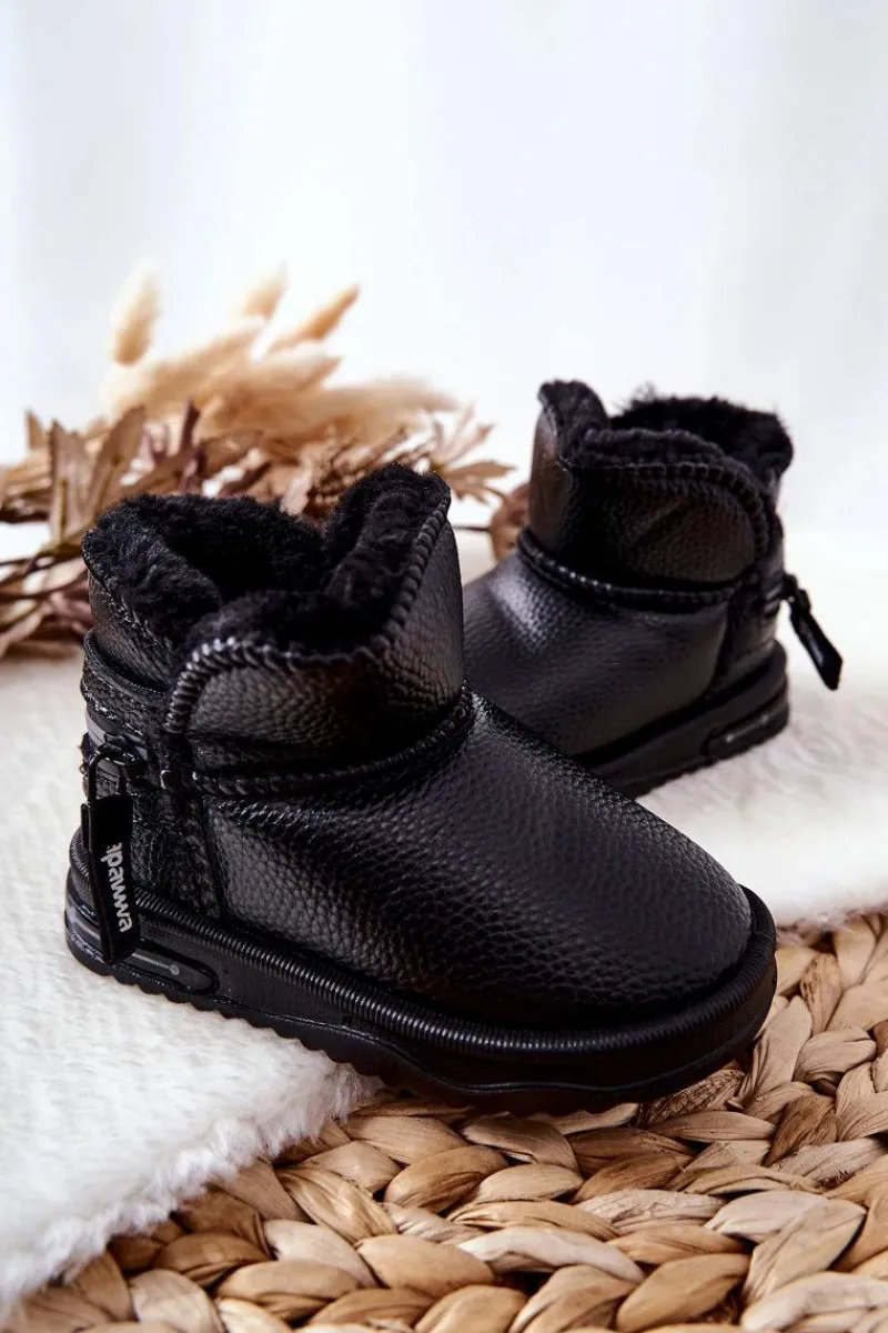 Sale Dziecięce Botki Śniegowce Czarne Frosty Dzieci Dziewczęce|Chłopięce
