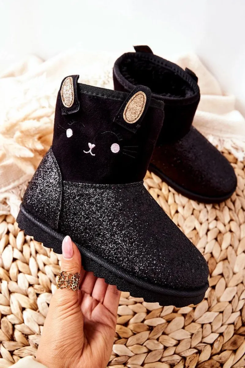 Best Buty damskie Vinceza Dziecięce Botki Śniegowce Czarne Coreris