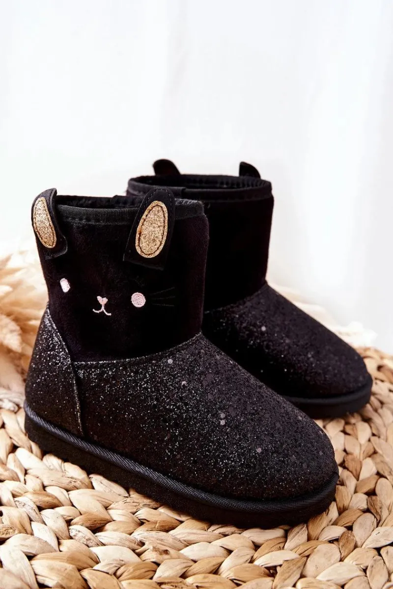 Best Buty damskie Vinceza Dziecięce Botki Śniegowce Czarne Coreris