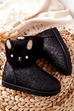 Best Buty damskie Vinceza Dziecięce Botki Śniegowce Czarne Coreris