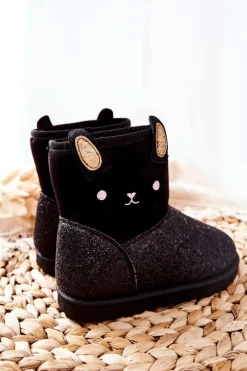 Best Buty damskie Vinceza Dziecięce Botki Śniegowce Czarne Coreris