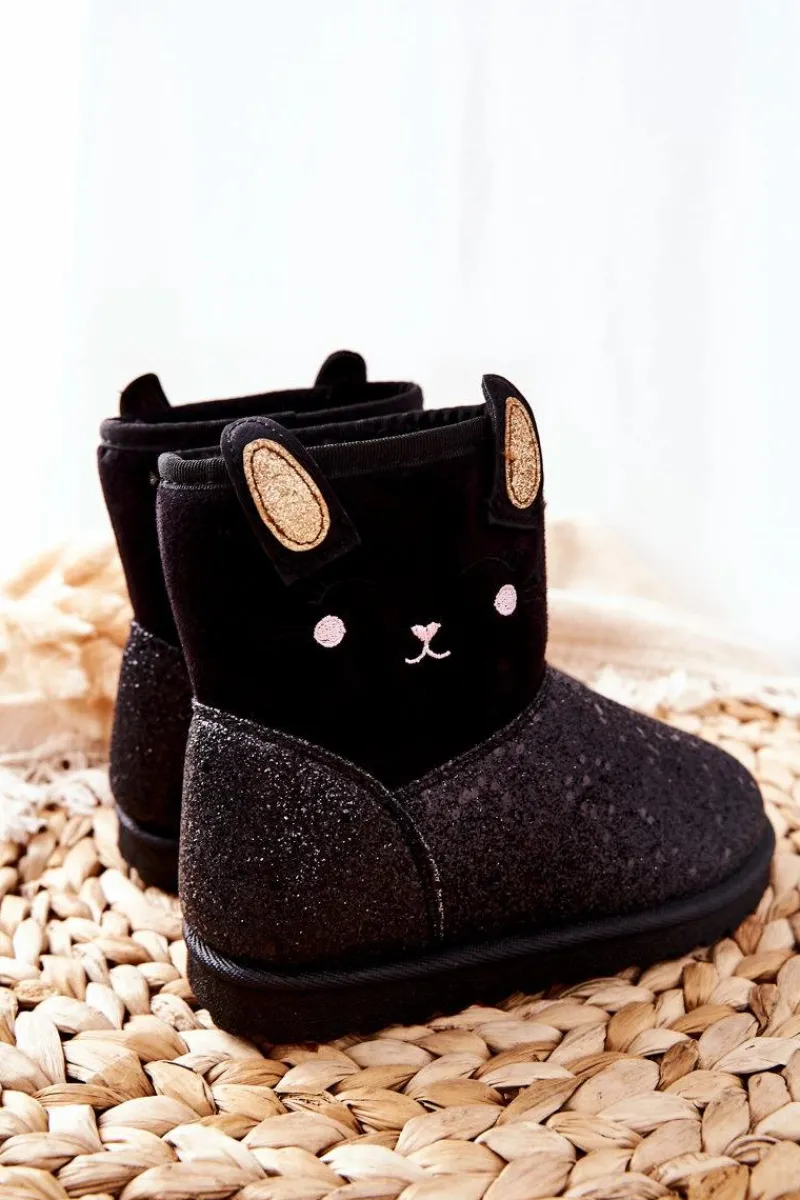 Best Buty damskie Vinceza Dziecięce Botki Śniegowce Czarne Coreris