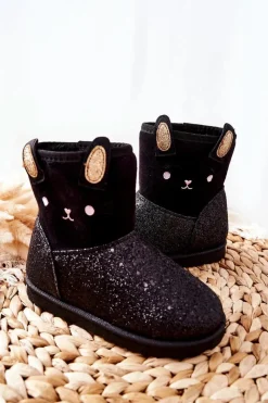 Best Buty damskie Vinceza Dziecięce Botki Śniegowce Czarne Coreris