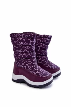Dziewczęce|Dziewczęce>Evento Dziecięce Botki Śniegowce Ocieplane Fioletowe Terra