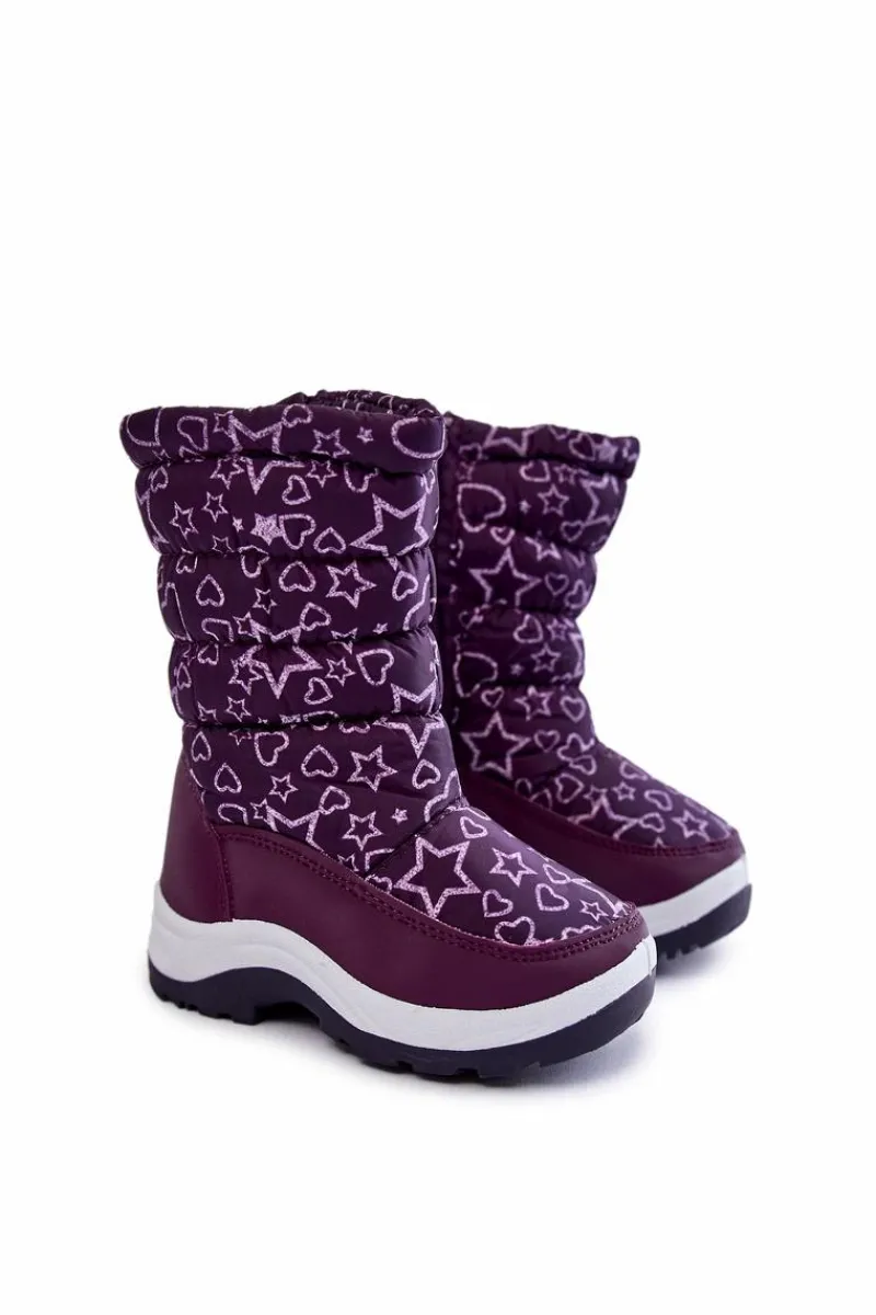 Dziewczęce|Dziewczęce>Evento Dziecięce Botki Śniegowce Ocieplane Fioletowe Terra