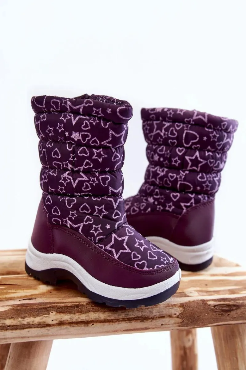 Dziewczęce|Dziewczęce>Evento Dziecięce Botki Śniegowce Ocieplane Fioletowe Terra