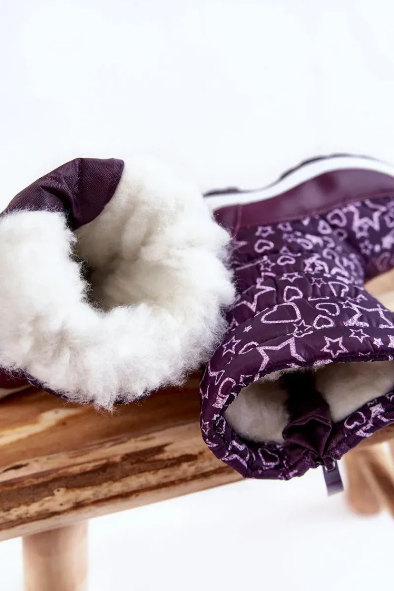 Dziewczęce|Dziewczęce>Evento Dziecięce Botki Śniegowce Ocieplane Fioletowe Terra