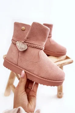 Dziewczęce>Buty damskie Vinceza Dziecięce Botki Śniegowce Różowe May Różowy