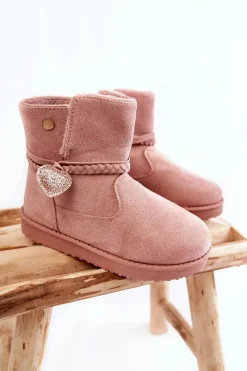Dziewczęce>Buty damskie Vinceza Dziecięce Botki Śniegowce Różowe May Różowy