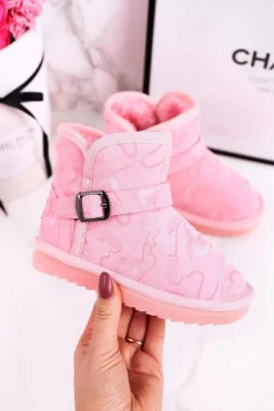 Hot Dziecięce Botki Śniegowce Z Futerkiem Różowe Kawai Dzieci Dziewczęce