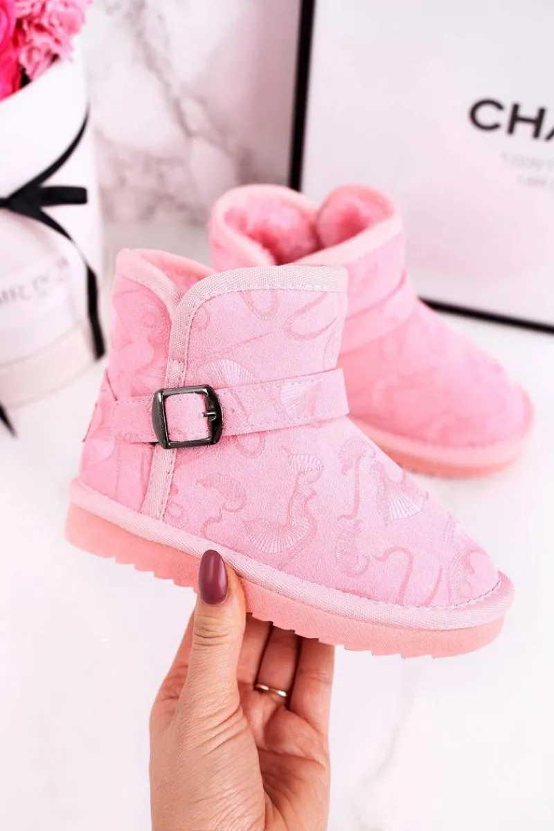 Hot Dziecięce Botki Śniegowce Z Futerkiem Różowe Kawai Dzieci Dziewczęce