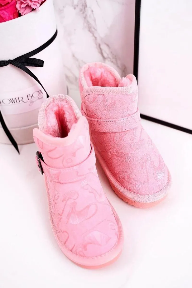 Hot Dziecięce Botki Śniegowce Z Futerkiem Różowe Kawai Dzieci Dziewczęce