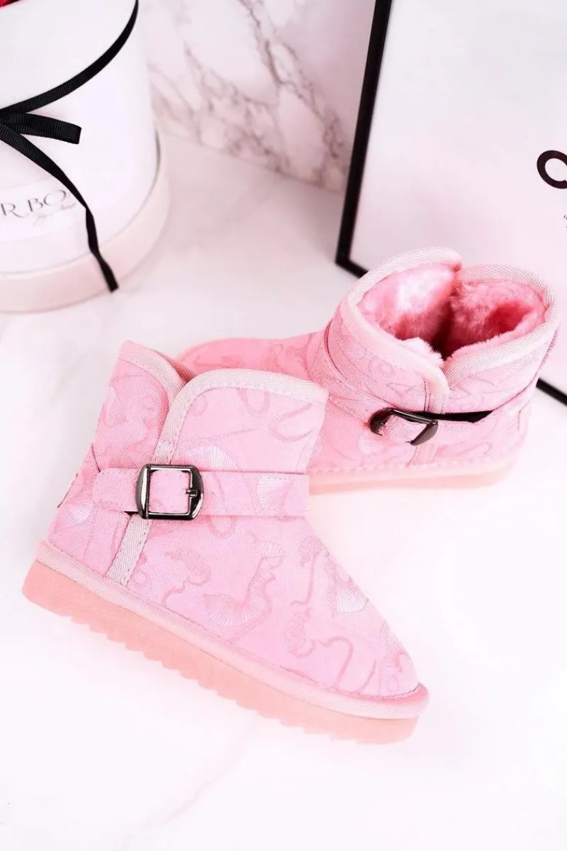 Hot Dziecięce Botki Śniegowce Z Futerkiem Różowe Kawai Dzieci Dziewczęce