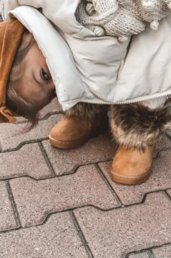 Sale Dziecięce Botki Śniegowce Z Futerkiem Brązowe Ariana Dzieci Dziewczęce