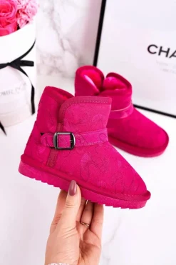 Sale Dziecięce Botki Śniegowce Z Futerkiem Fuksja Kawai Dzieci Dziewczęce